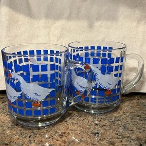 Luminarc “Silly Goose Family” Clear Mugs from 1982